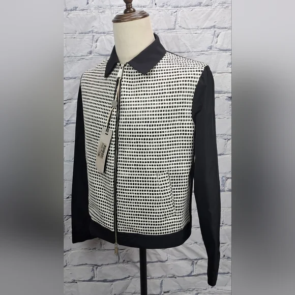 NWT Alessandro Dell'acqua Full Zip Jacket Fashion Woven Black Large / 50 - Picture 2 of 16